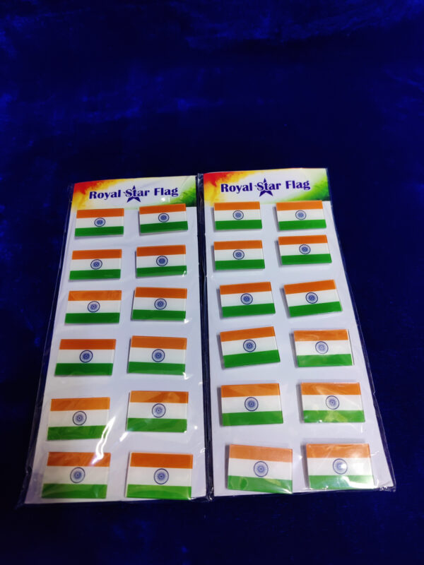 Indian National Flag | Plastic badge with Lapel Pin/Brooch/Badge | Pack of 6 - Image 3