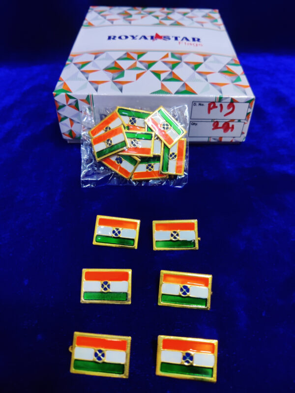 Indian Flag Premium Tricolor thin metal Pin Badges,Brooch Badges for Independence Day,Republic Day Decoration,Bag Badges(Pack of 12) - Image 9