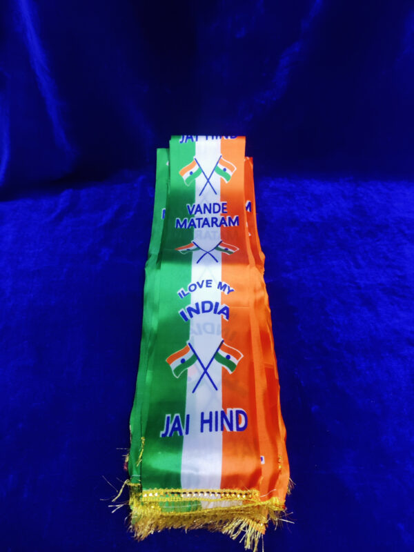 Satin Fabric Flag Design  /Dupatta /patka Flag Colour (Pack of 25)