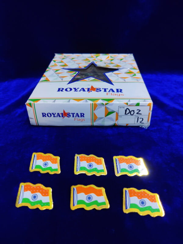 Royal Star National Flag | Plastic batch with Lapel Pin/Brooch/Badge | Pack of 12