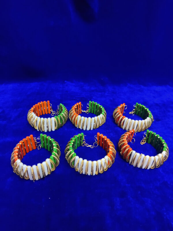 Tiranga Color plastic Bangles for Women Indian Flag Chudiya Girls Tricolor Plain Chudi Set for Ladies, Independence & Republic Day