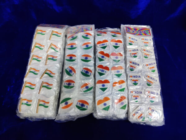 Indian National Flag | Plastic badge with Lapel Pin/Brooch/Badge | Pack of 6 - Image 5