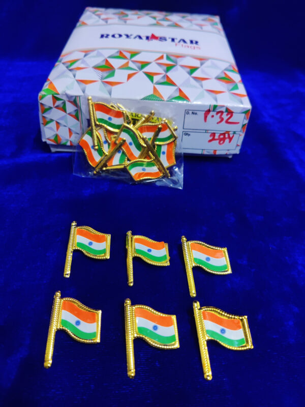 Indian Flag Premium Tricolor thin metal Pin Badges,Brooch Badges for Independence Day,Republic Day Decoration,Bag Badges(Pack of 12) - Image 6