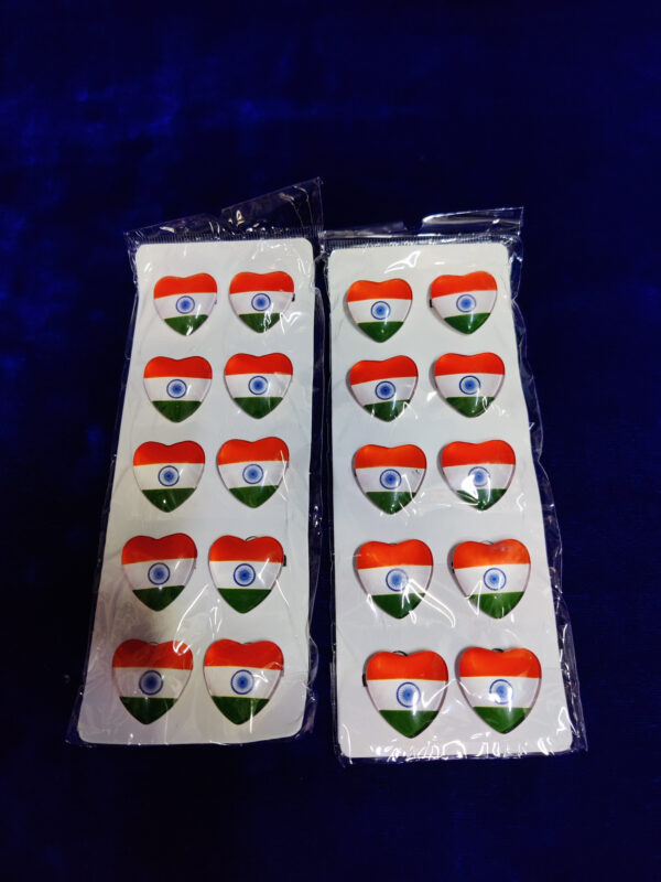 Indian Flag Premium Tricolor thin metal Pin Badges,Brooch Badges for Independence Day,Republic Day Decoration,Bag Badges(Pack of 12) - Image 3