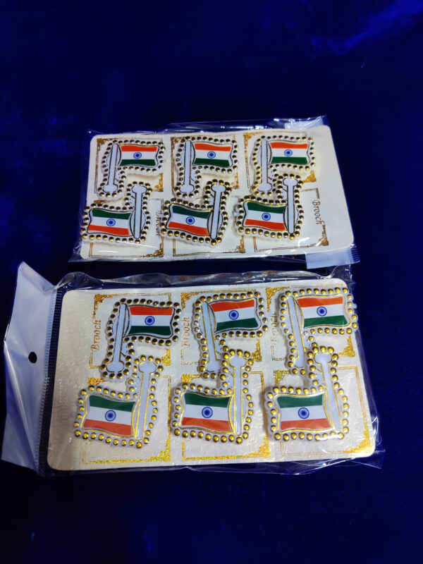 Indian National Flag | Plastic badge with Lapel Pin/Brooch/Badge | Pack of 6 - Image 7