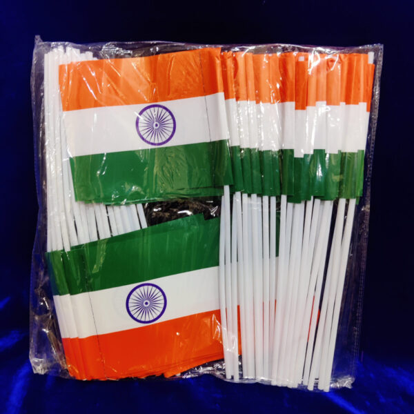 National Paper Flag Comes with Strong Stick And Heavy Paper for National Day (Size = 4"X6") Pack of 50 Pc.