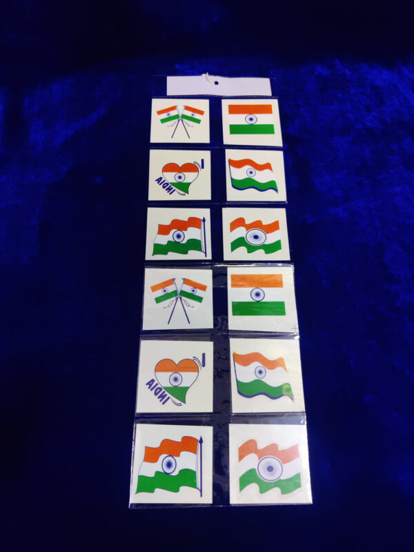 Indian Flag Tiranga Temporary Tattoo Stickers For Male And Female Fake Tattoo  (Indian Flag Tattoo) pack of 12
