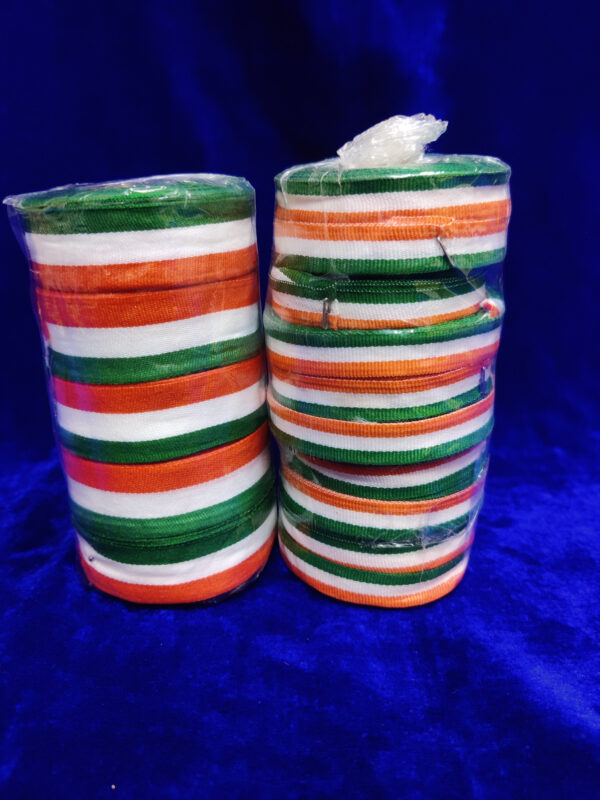 Tricolour/Tiranga Ribbon for Indian Flag, Dupatta, DIY Crafts, Wrist Bands for Republic Day/Independence Day