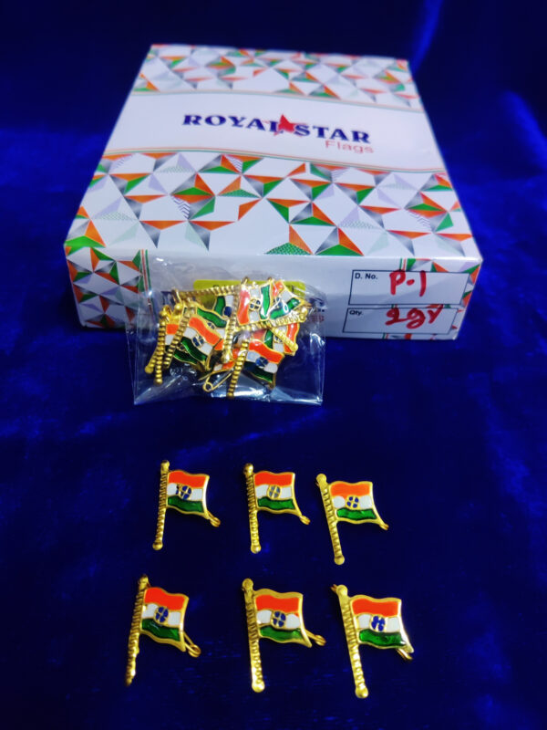 Indian Flag Premium Tricolor thin metal Pin Badges,Brooch Badges for Independence Day,Republic Day Decoration,Bag Badges(Pack of 12) - Image 4