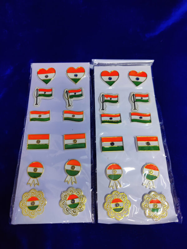 Indian National Flag | Plastic badge with Lapel Pin/Brooch/Badge | Pack of 6 - Image 11