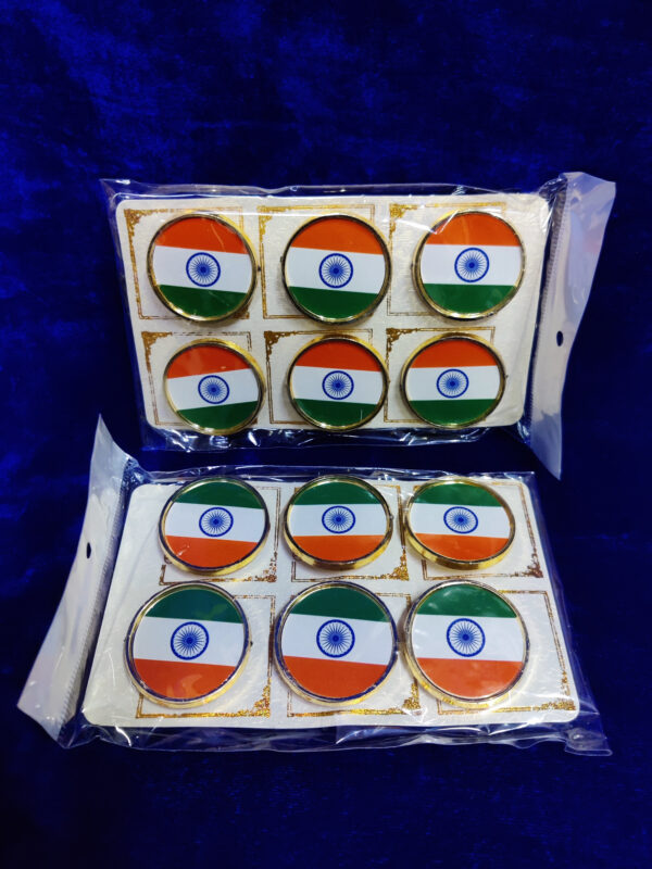 Indian National Flag | Plastic badge with Lapel Pin/Brooch/Badge | Pack of 6 - Image 6