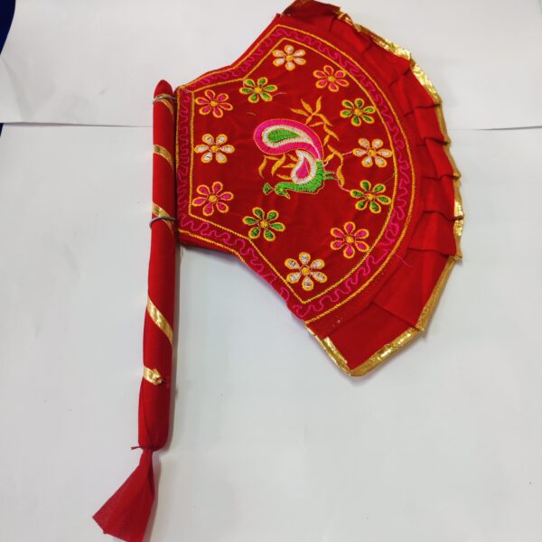 Fancy Pankha Handicrafts Cherry Red pankhi | Decorative pankhi | Designer pakhi | pankhi Hand Fan | pankhida | pankhi Fan | pankhi Hand Fan for Wedding