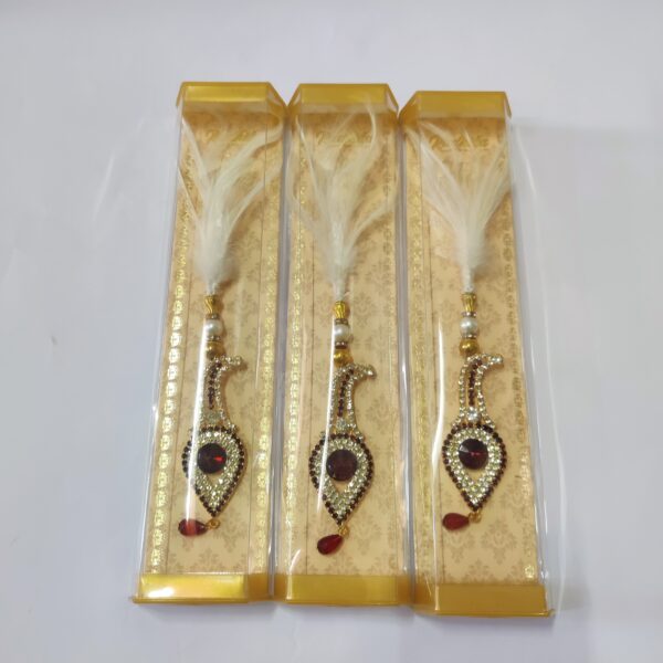 Wedding  Red Kalangi Kalgi with Feather for  Groom's pagdi