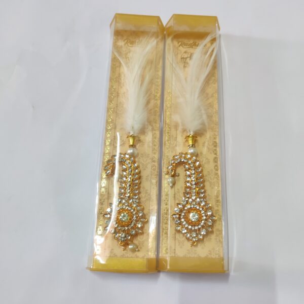 Indian Wedding | Sadi Kalangi Yellow  Kalgi with Feather for Dulha Pagdi
