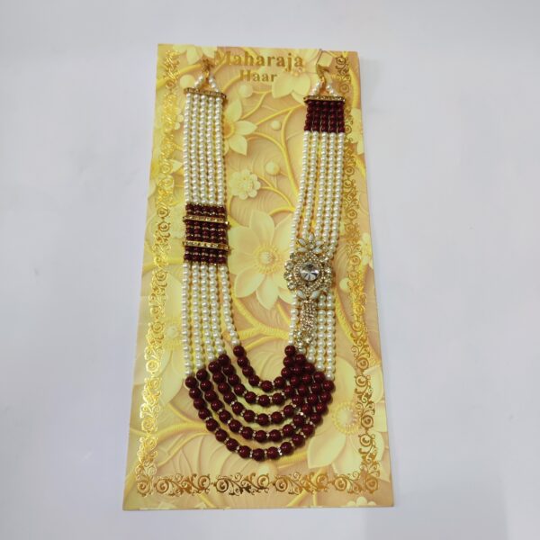 Saraswati  Pearl Moti Necklace Jewellery| Traditional Mala Beads| Red Pearl Stone Necklace