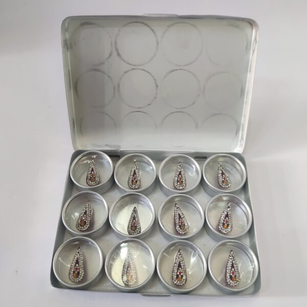Fancy Bindi Stone Stud Bindi Long Bridal Dulhan Groom Bindi-Size Pack of 12