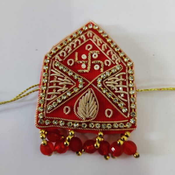 Wedding Red Velvet Swastik Maud | Patmauri or Mauri for Indian Wedding Couple