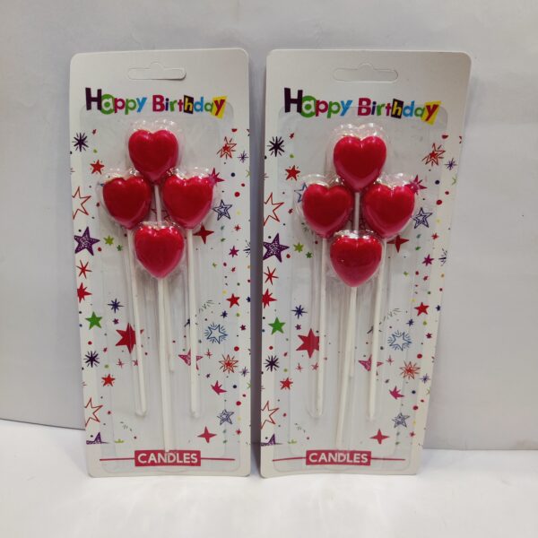 Heart Stick Candles in Assorted Colors add a charming and romantic touch to any celebration.
