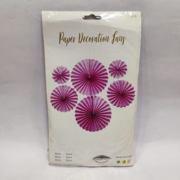 Paper Fan Pink Colour , Party Decoration Fancy Paper Fan