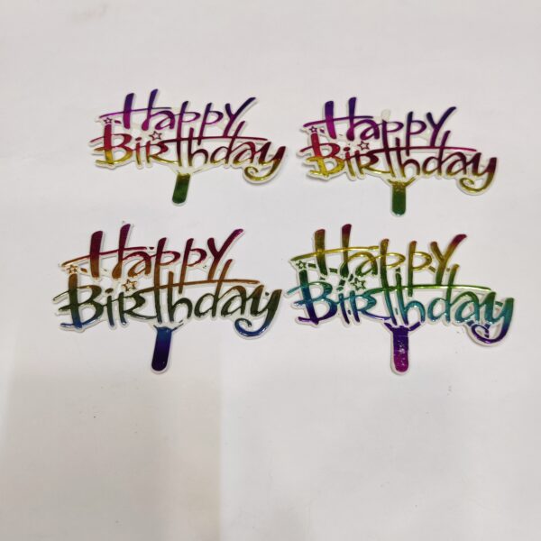 Happy Birthday Plastic Cake Topper for Celebration