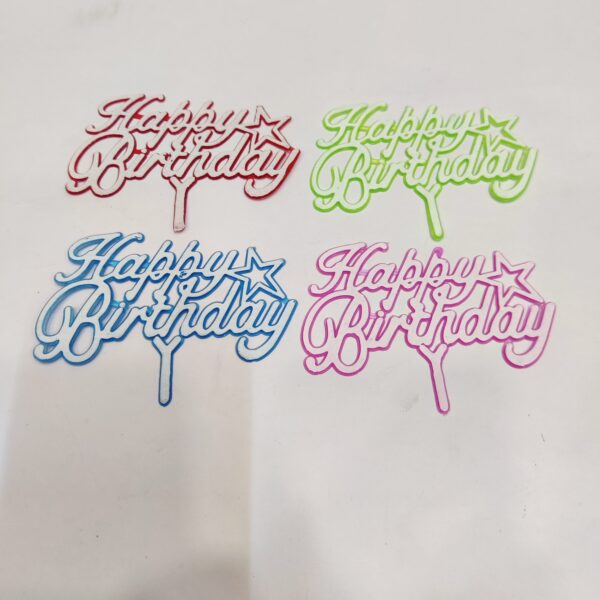 Multi Colour Plastic Cake Topper for Birthday Decoration