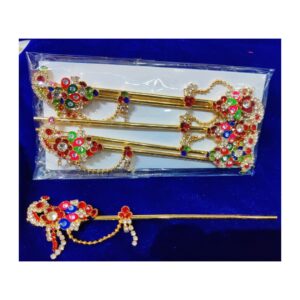 Saraswati Sales Metal Laddu Gopal Ji Bansuri for Krishna Idol | Thakur Ji Bansuri | Beautiful Bansuri for Kanha Ji