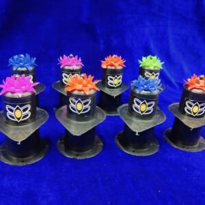 Plastic Shivling Black Colour And Printed Flowers For Bol Bam Kanwar Decoration